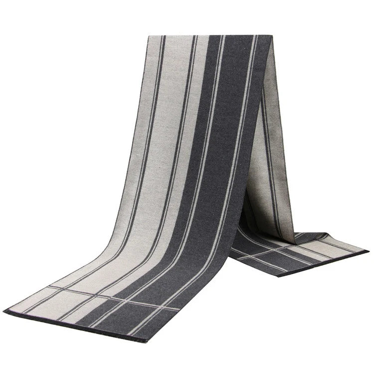 Cashmere Shawl Luxury Brand Scarf Soft Keep Warm Outdoor Grey Knit Neckerchief