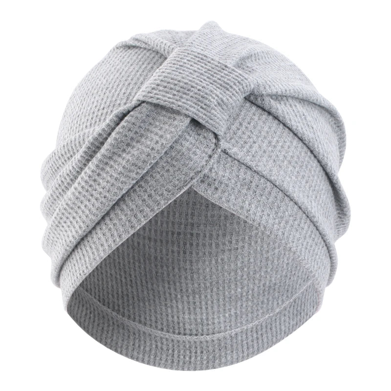 Women's breathable cotton thick waffle headscarf