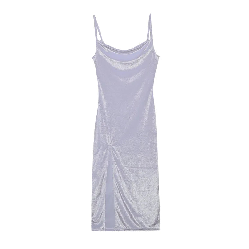 fashion sexy slim fit slit suspender dress