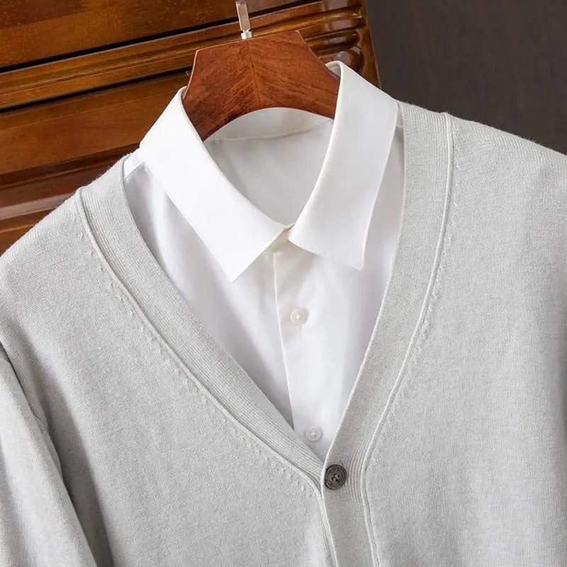 Cashmere Sweater Men's Clothing V-Neck Cardigan Knit