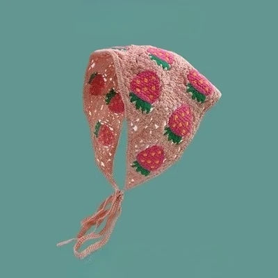 White Woven Floral Lace Hair Scarf Wraps