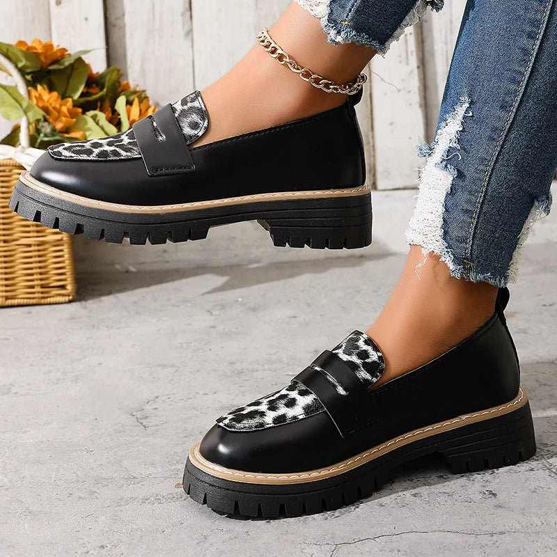 Women Loafers Leopard Print Casual Shoes
