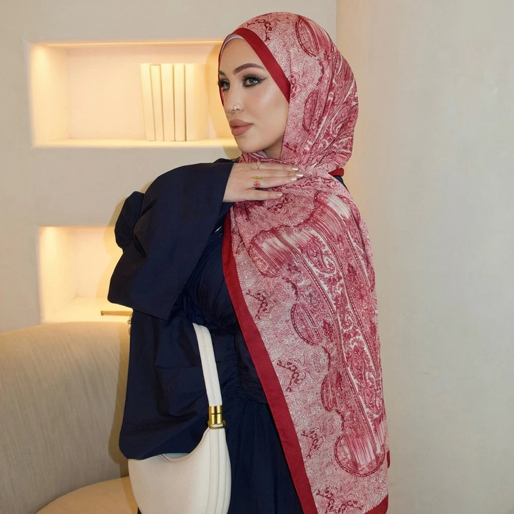 Ramadan Hijabs for Women Spring Water colour Shawl Soft Muslim Eid Hijabs