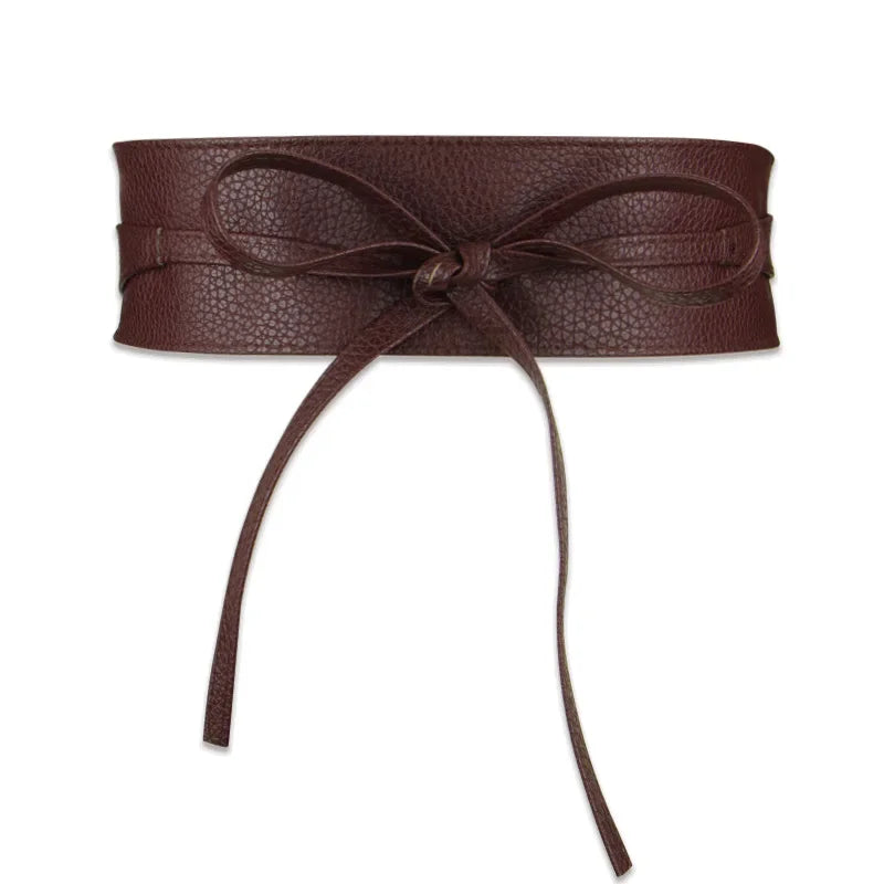 Women Belt for Dress Leather Bowknot Wide Belts