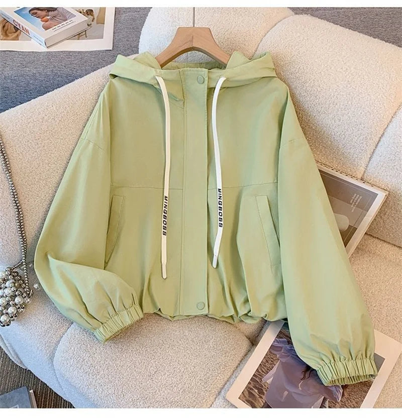 Hooded Windbreaker Casual Short Coat Outwear