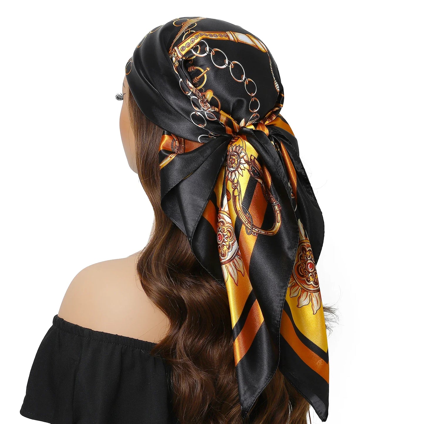 Head Scarf for Women Luxury Brand Satin Bandana
