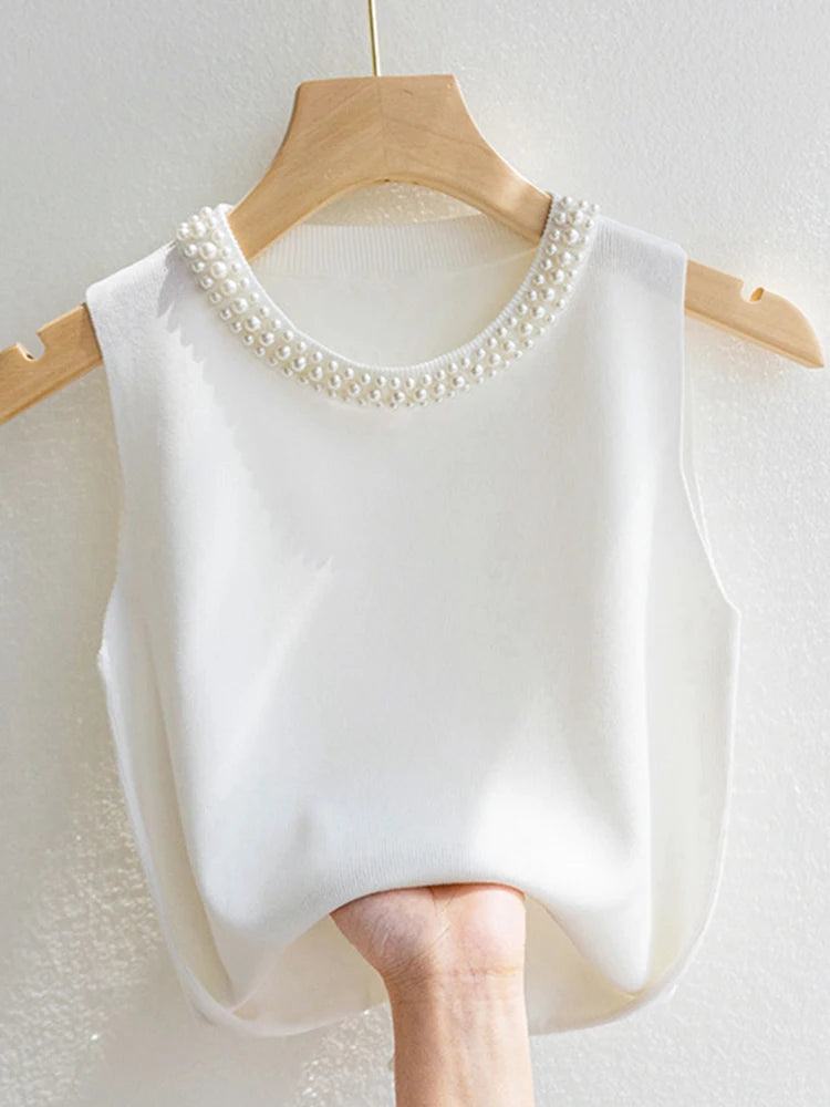 Knitted Tank Female Sleeveless Casual Thin Tops