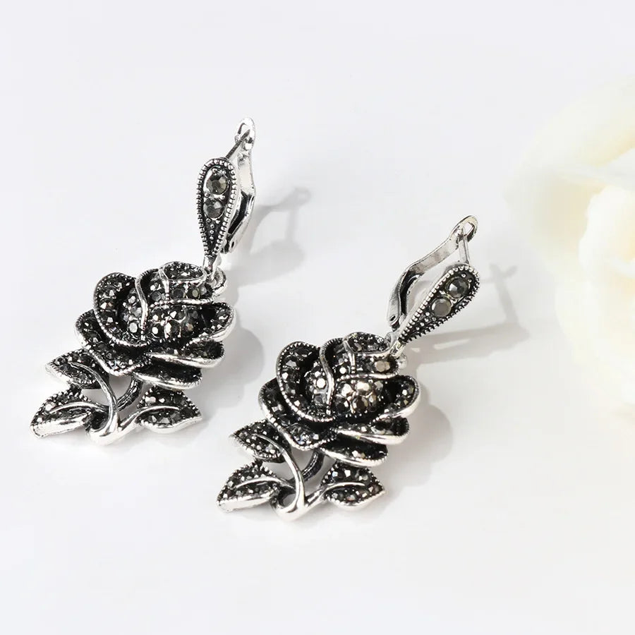 Creative Personalized Original Rose Women's Jewelry Ring Earring Necklace Bracelet  Jewelry Set