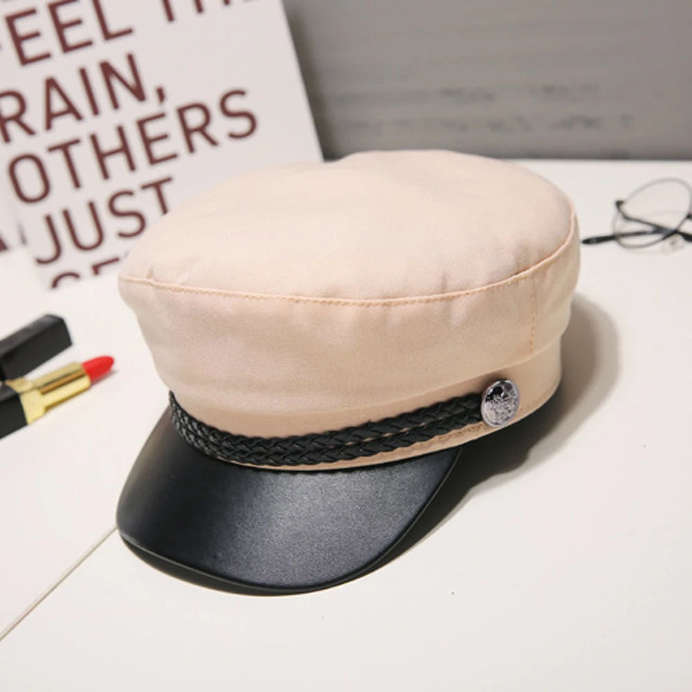 Women Men Octagonal Hat Beret Caps Sailor Hats