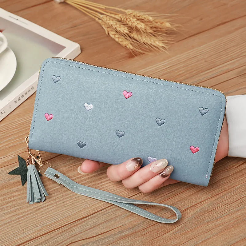 Women Long Wallets Purses Love Heart Wallets