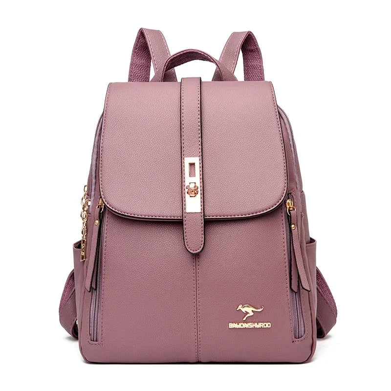 Women Large Capacity Backpack High Quality Leather Vintage Bags