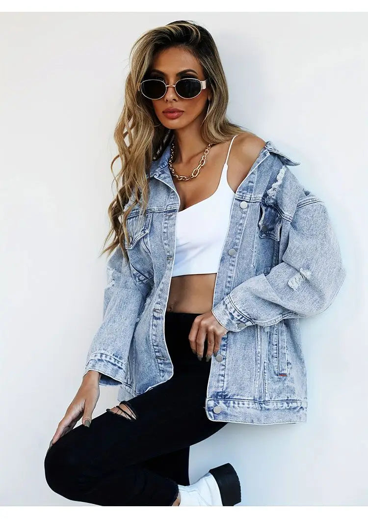 Euramerican Hole Jeans Coats