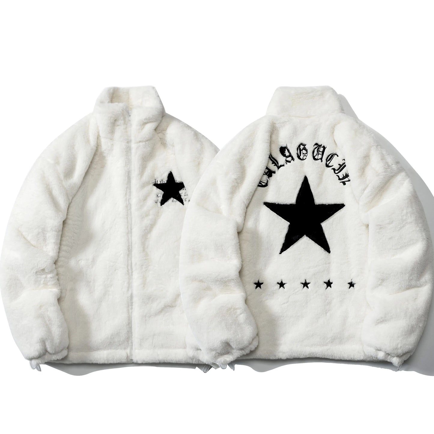 Mens Rabbit Fur Jacket Coats  Zip Up Fashion Outerwear