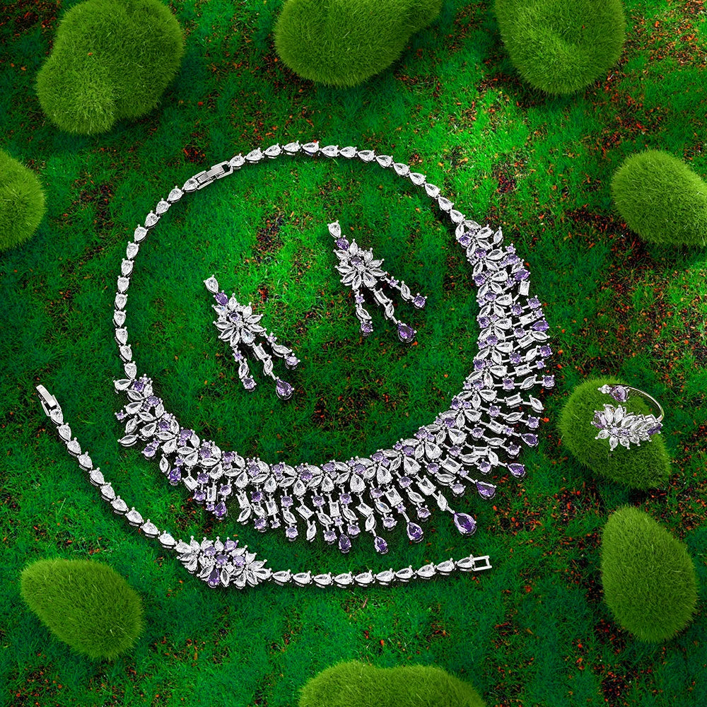 Cubic Zirconia Bridal Wedding Jewelry Set