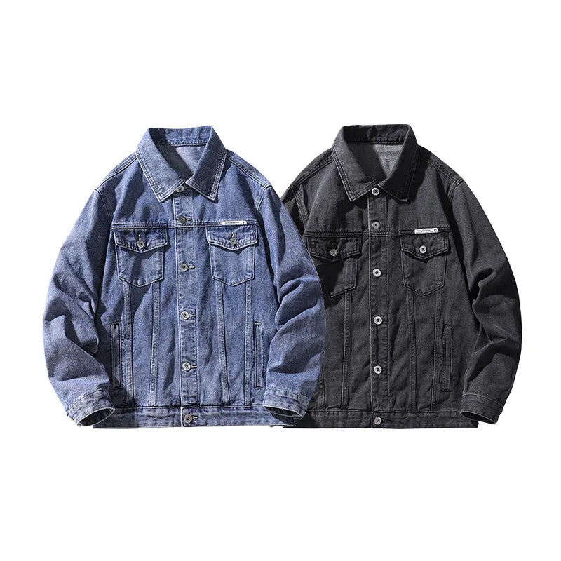 Men's Denim Jacket Falling Shoulder Pocket  Fashion Denim Shirts