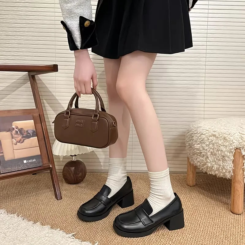 Women's Slip-On Loafers - Black Shoes, Slip-On Closure Casual Shoes