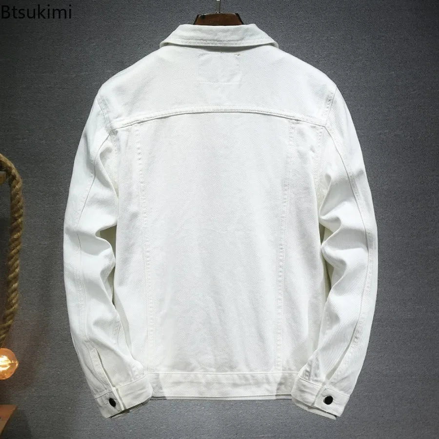 Men's Cargo Denim Jacket  Couple Cotton Casual Outerwear