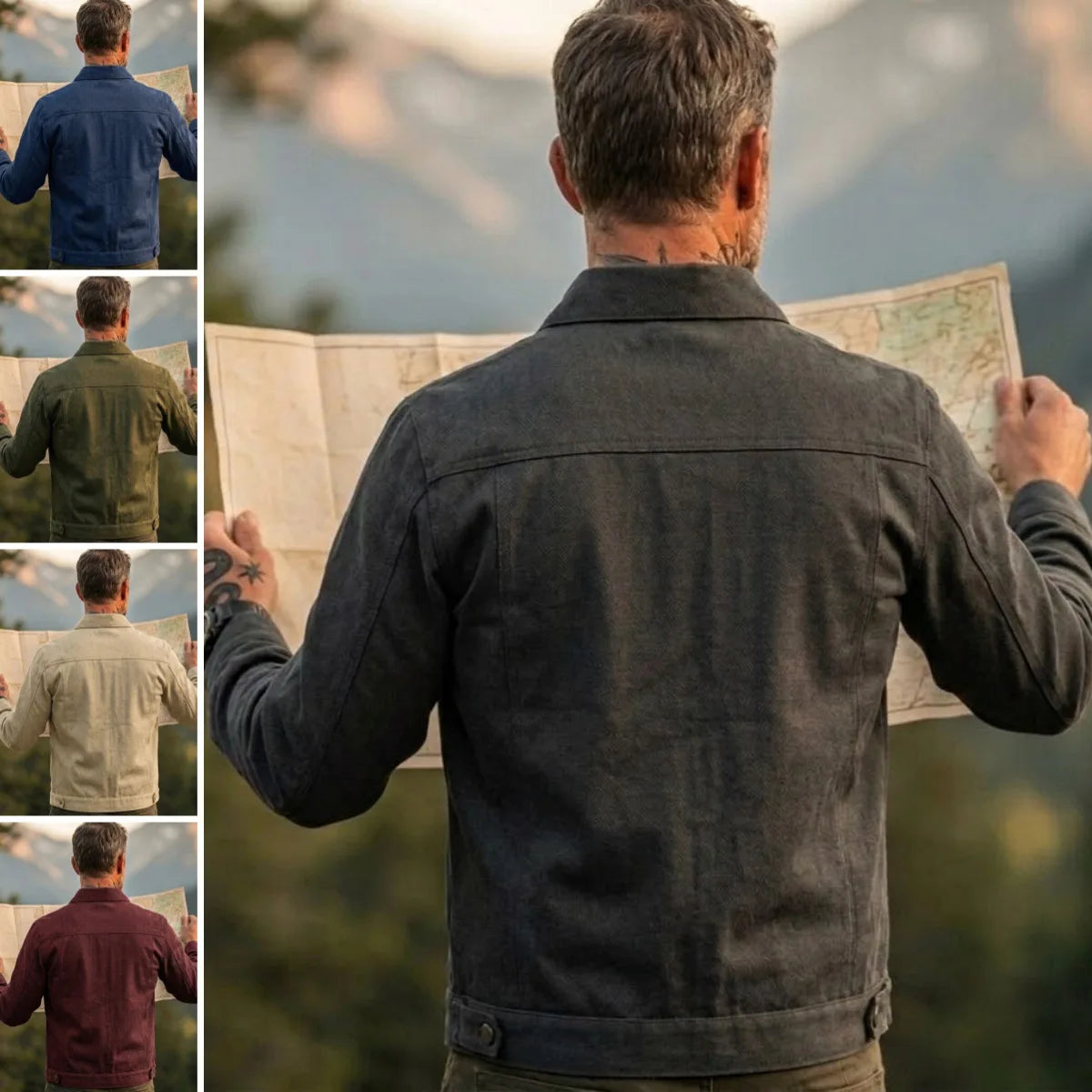 Men's Fashion Casual Jacket Washed Denim Top