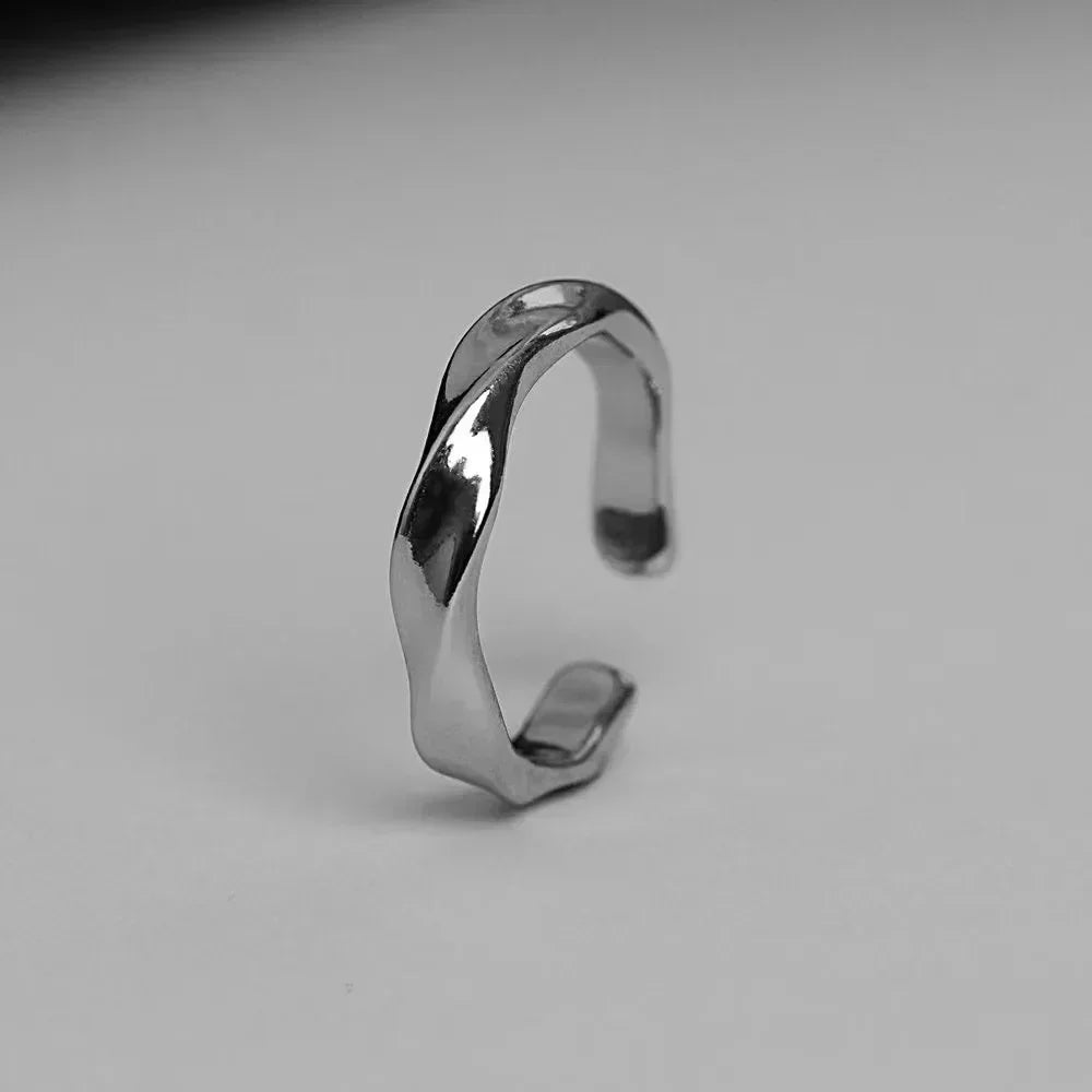 Rings For Men Women Metal Twist Simple Open Adjustable Finger Ring