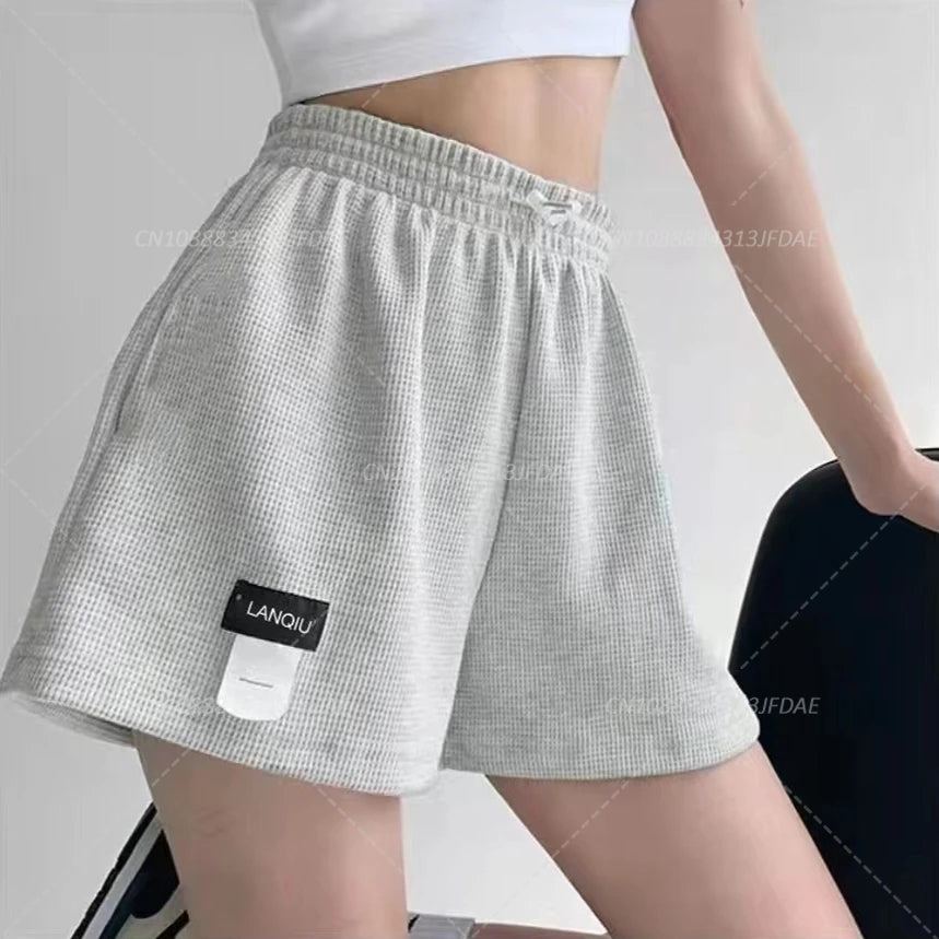 Women's  High Waisted  Loose Bottoms Casual Aesthetic Elastics Shorts