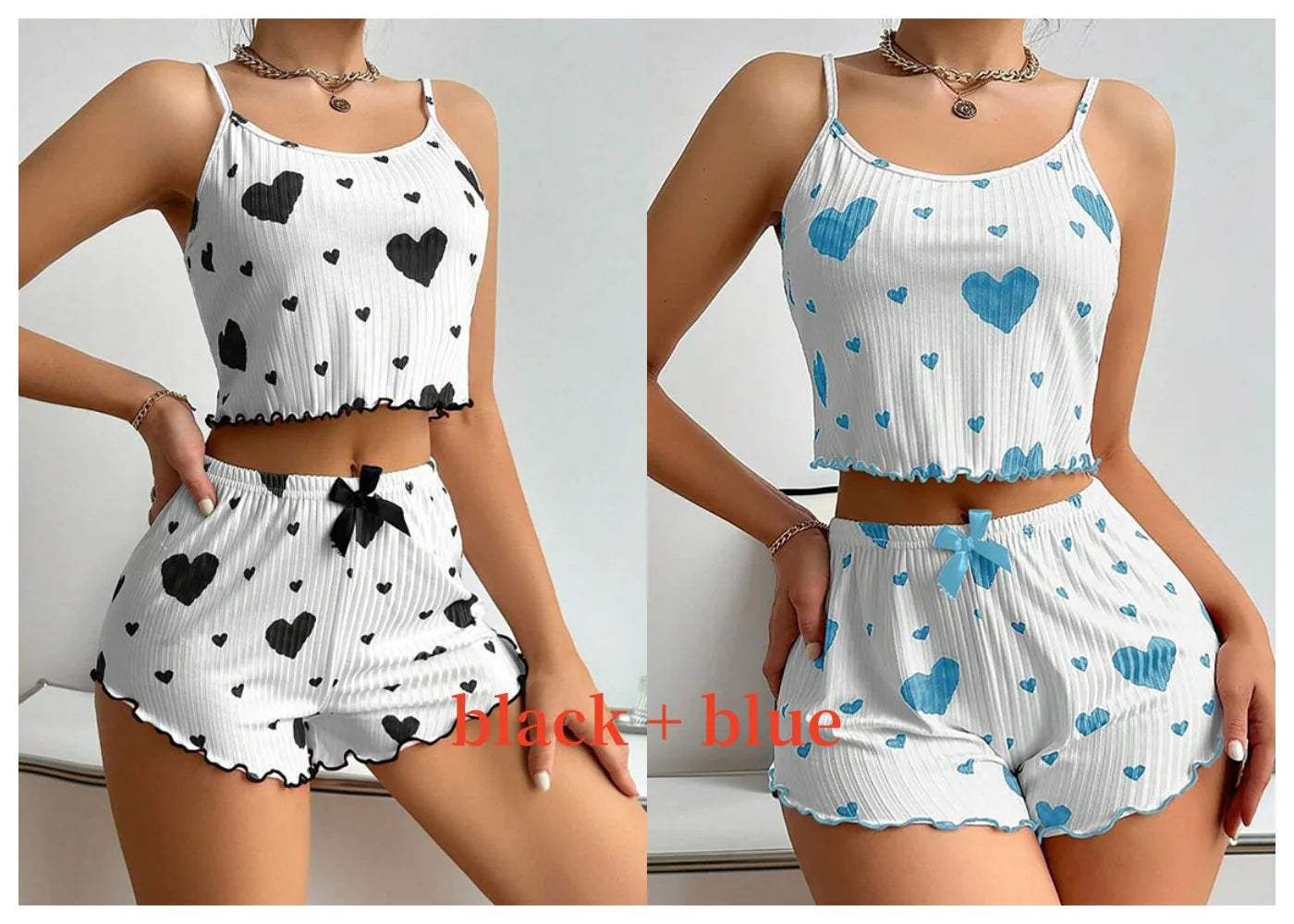 Women's Pajamas Set Sleepwear 2 PCS Short Tank Tops And Shorts