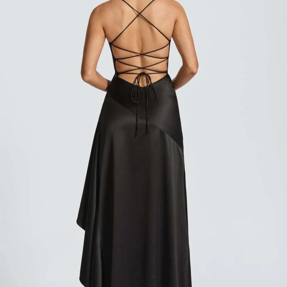 Woman Sexy Slim Backless Elegant Evening Dress