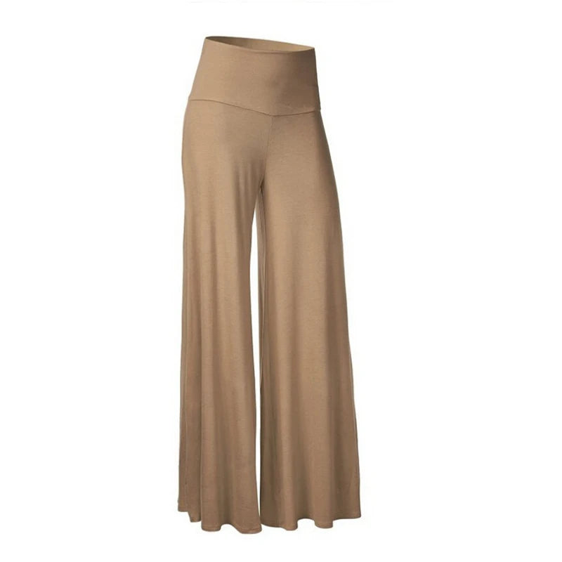 Women's Soft Wide Leg Pants Thin Stretch High Waist Palazzo Pants
