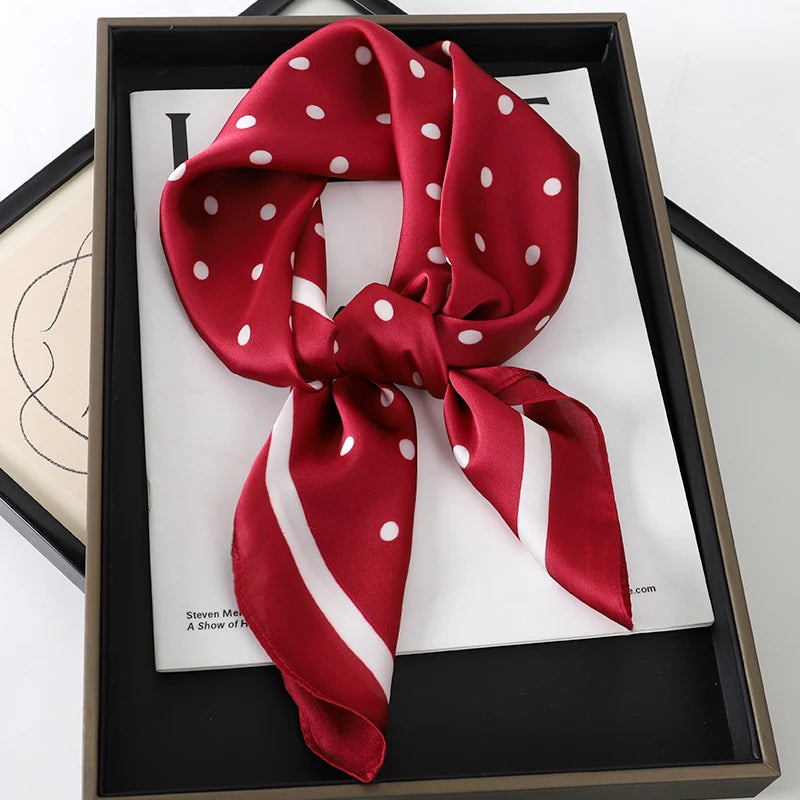 Lady Hair Dot Scarf Female Silk Square Scarves