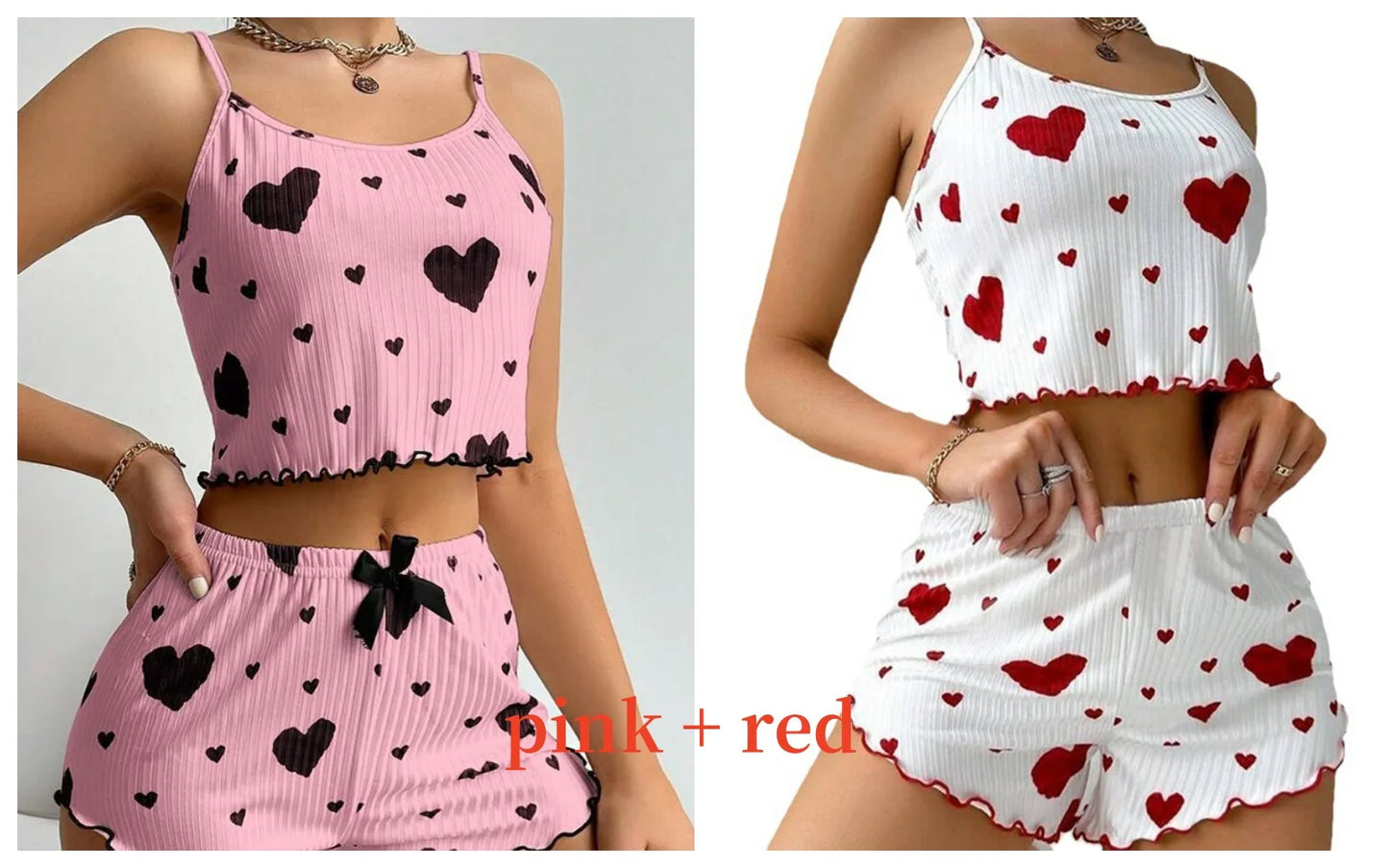 Women's Pajamas Set Sleepwear 2 PCS Short Tank Tops And Shorts