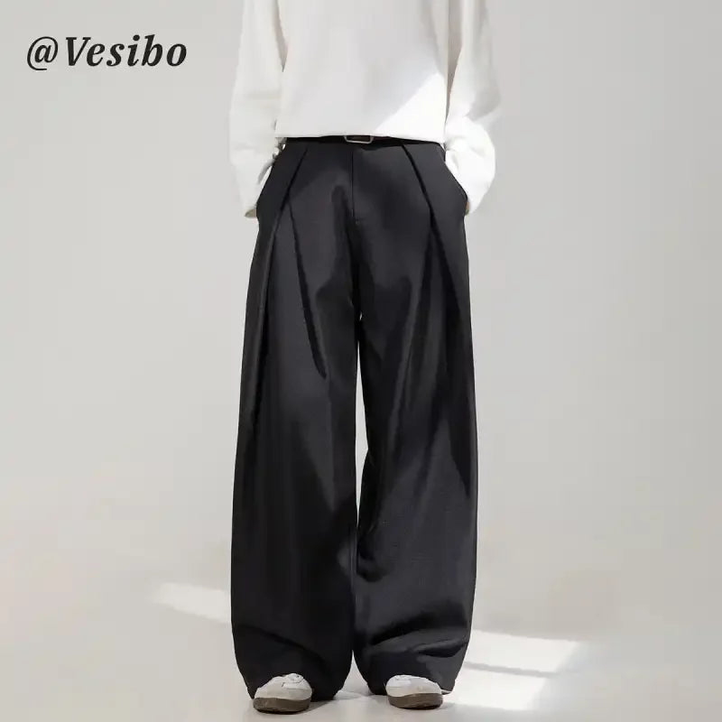 Men's Wide-Leg Trousers High Waist