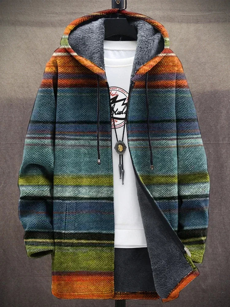 Men Cardigans Coats Gradient Art Colorful