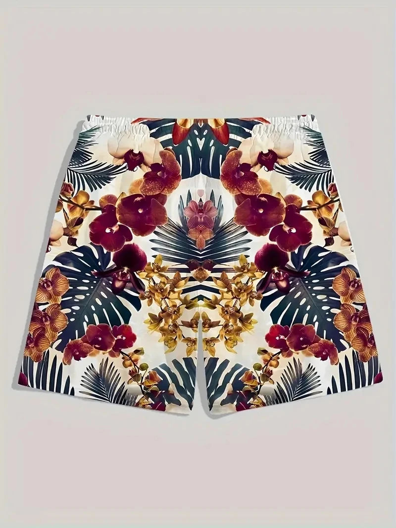 Men's Beach Pants Red Dragon 3D Printed