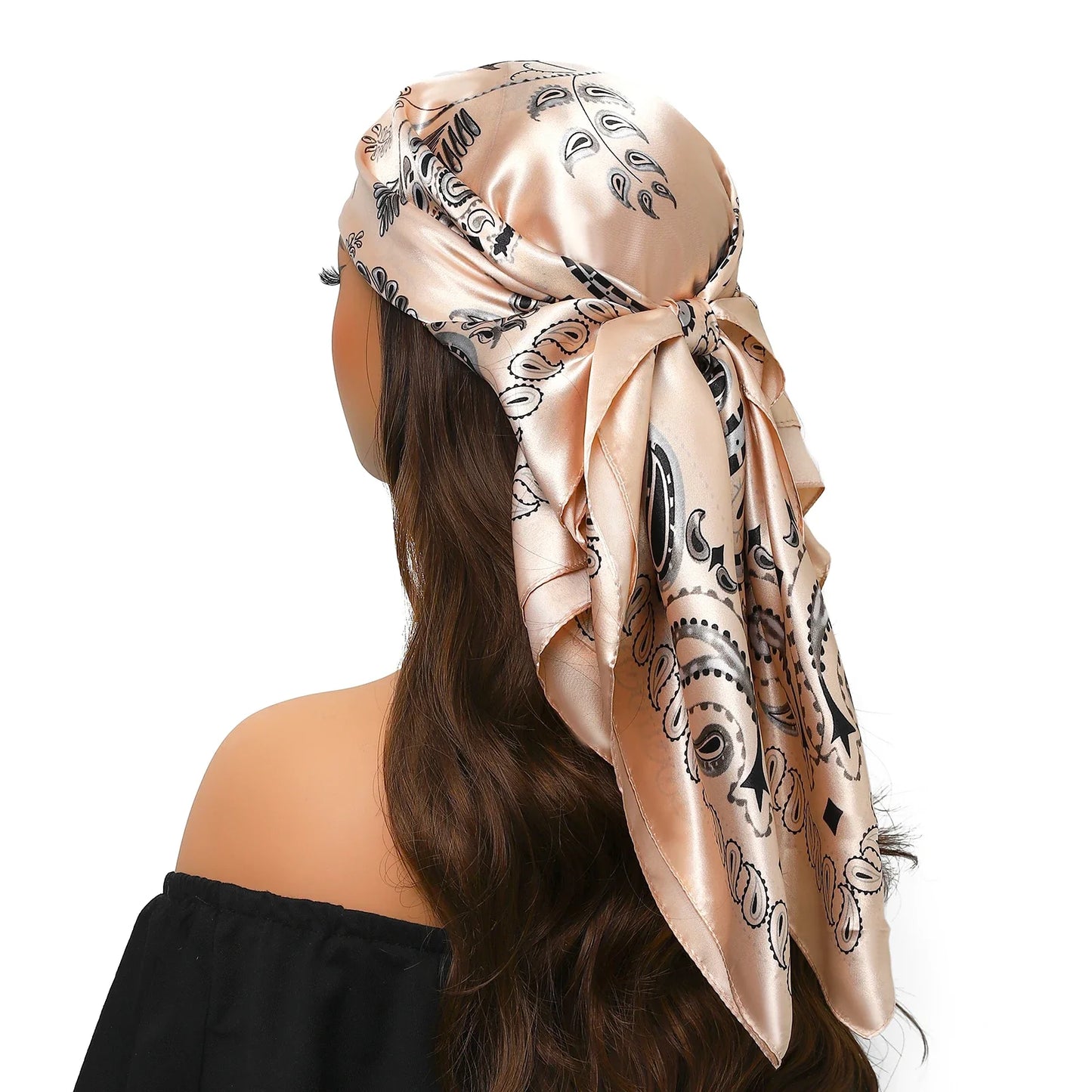 Head Scarf for Women Luxury Brand Satin Bandana