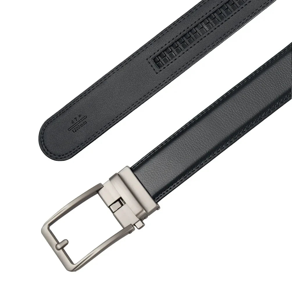 Click Belts for Men Automatic Buckle Genuine Leather Men's Waist Male Strap