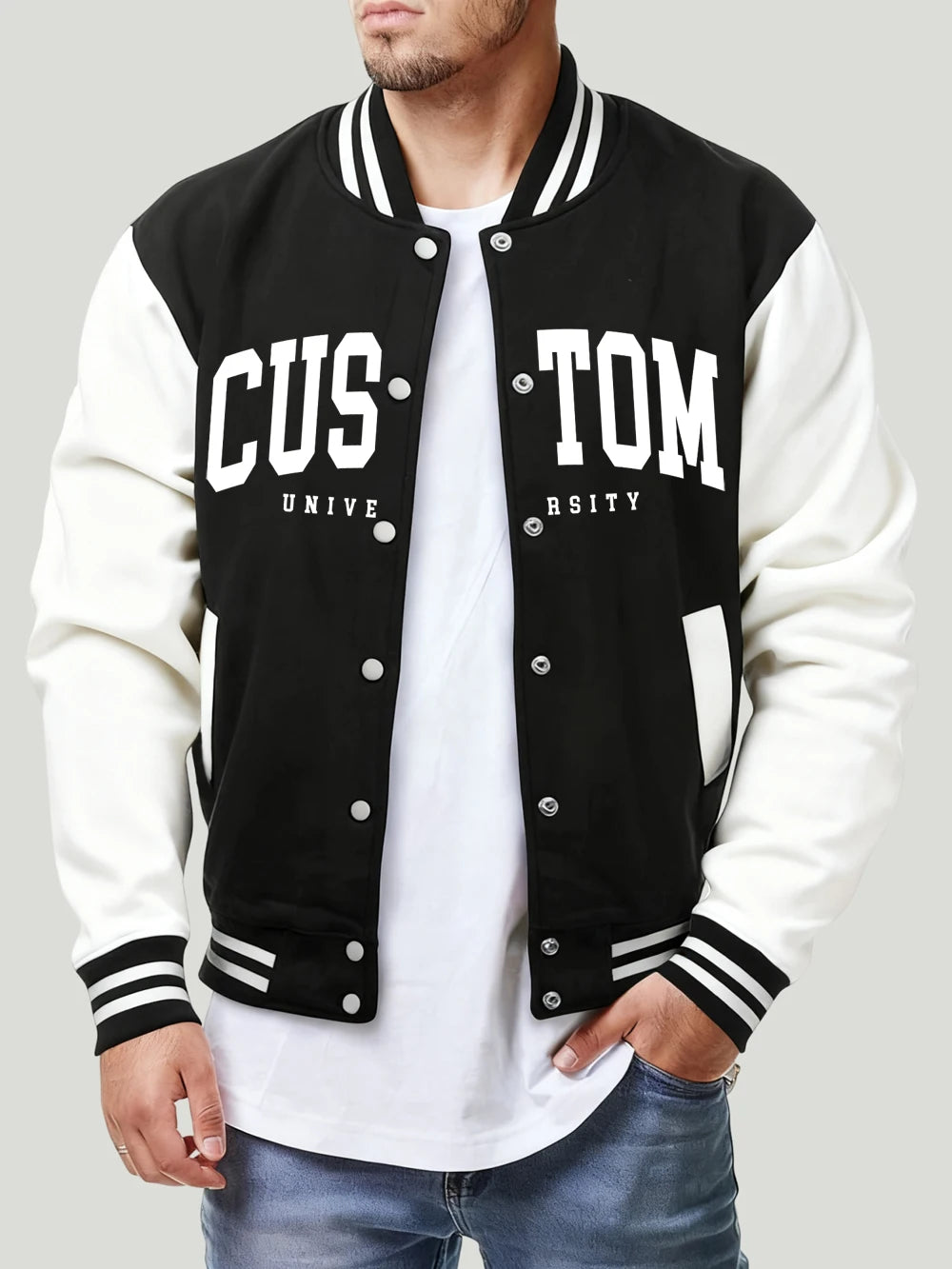 Custom University Printing Coats  Pocket Baseball Jersey Fleece