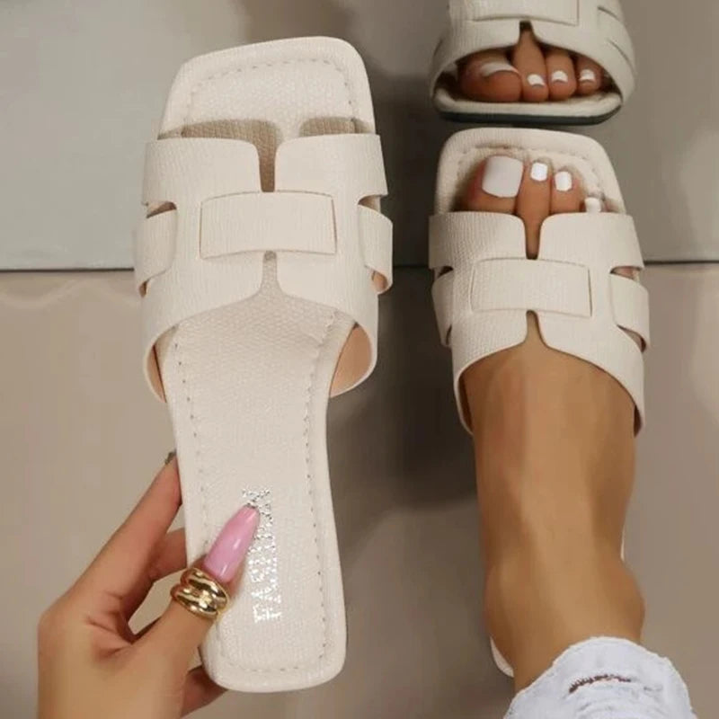 Women Fashion Flat Slippers Non-slip Outdoor Comfy Breathable Beach Sandals