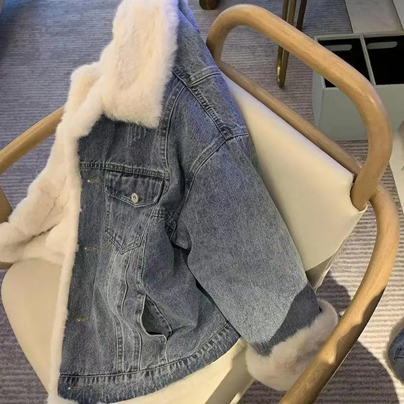 Denim Coats Turn Down Collar Jackets