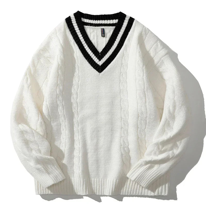 Men  Outdoor  V-neck Knitted Sweater