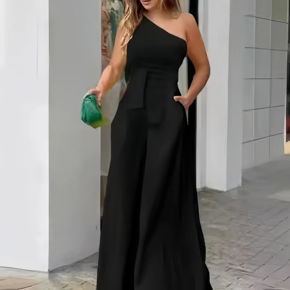 Women's Jumpsuit  Lace-up Irregular Off-The-Shoulder