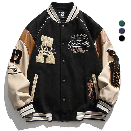 Jacket Men Letter Embroidered Streetwear Varsity Jackets Vintage