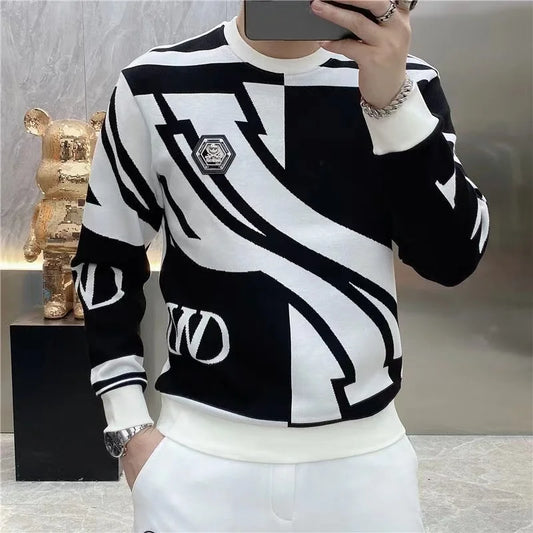 Men Sweatshirt Round Neck Long Sleeve