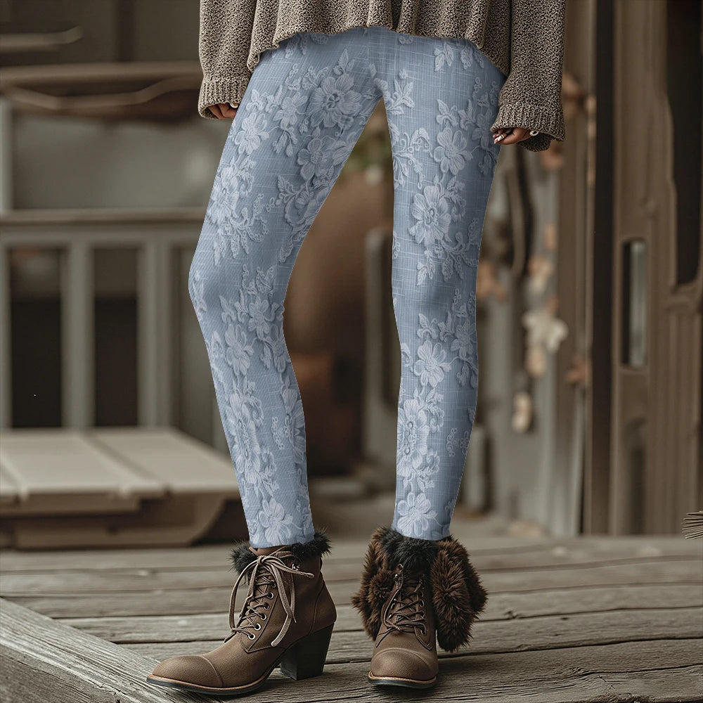 Women's Bright Pink Lily  Leggings