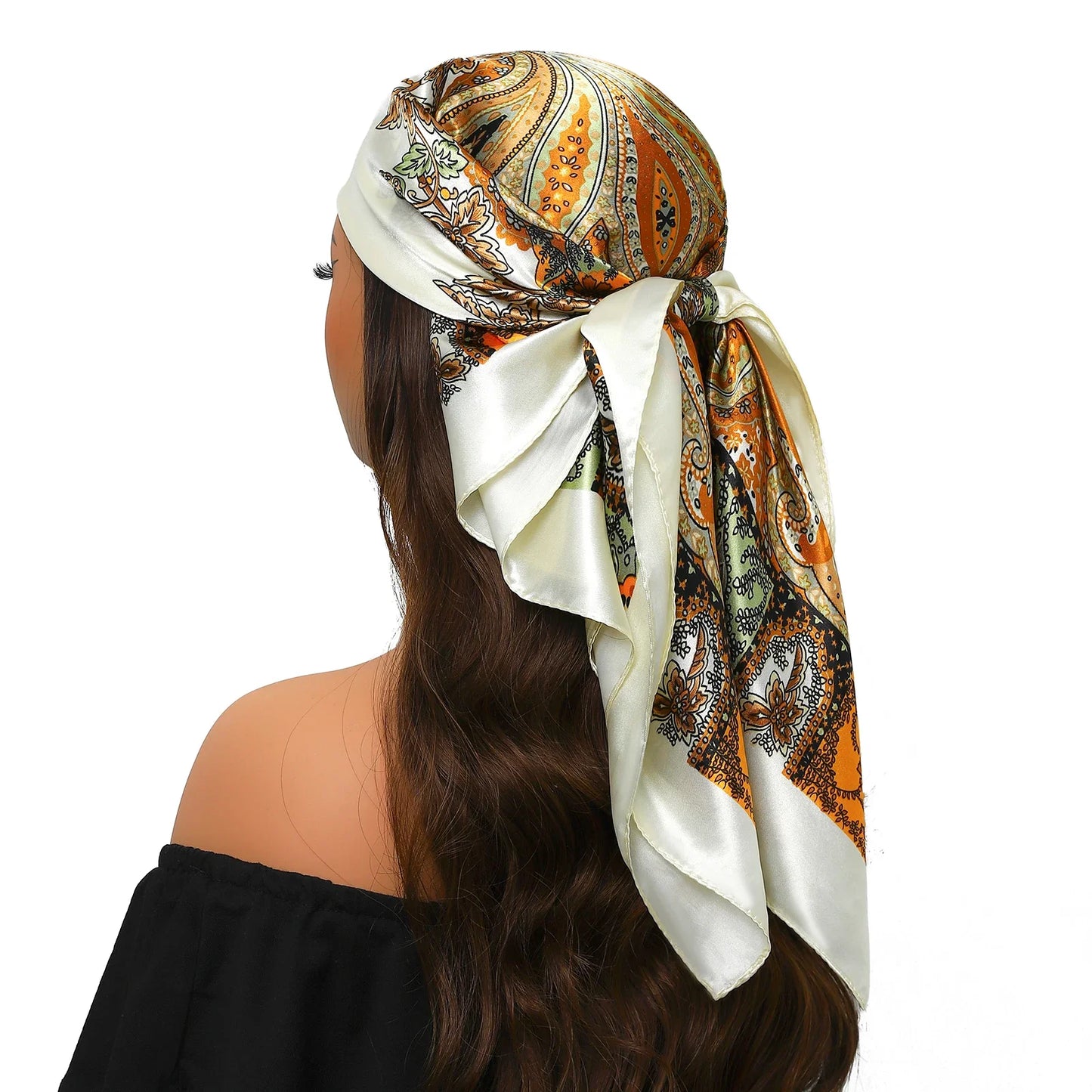 Head Scarf for Women Luxury Brand Satin Bandana