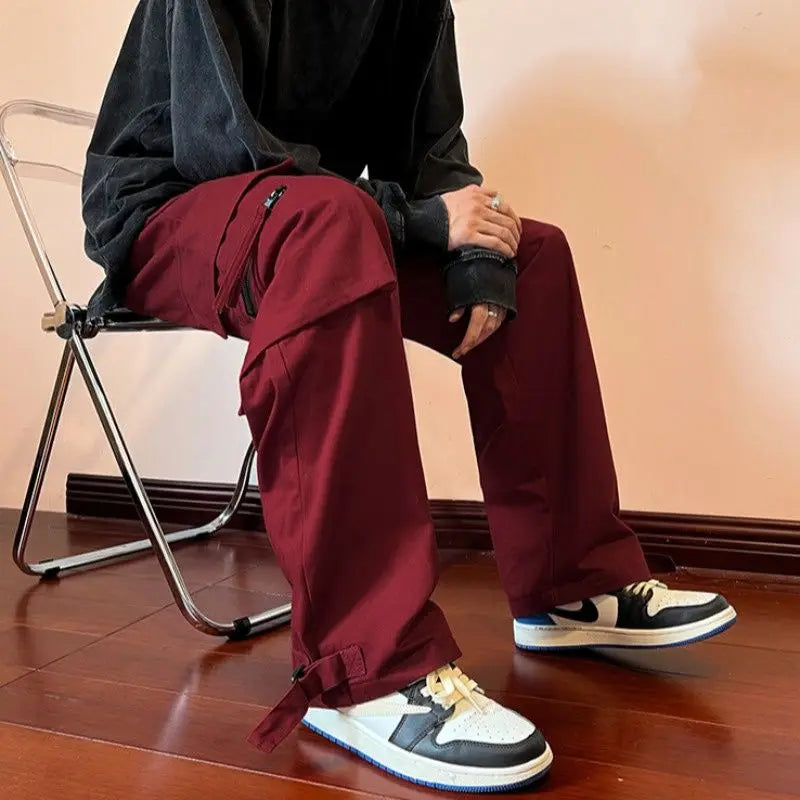 Wine Red Work Pants Mens