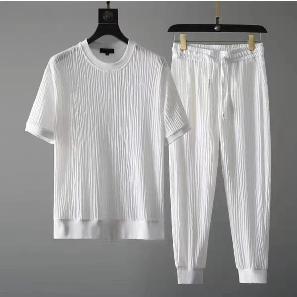 New Men's Set Fashion Versatile Half Sleeve