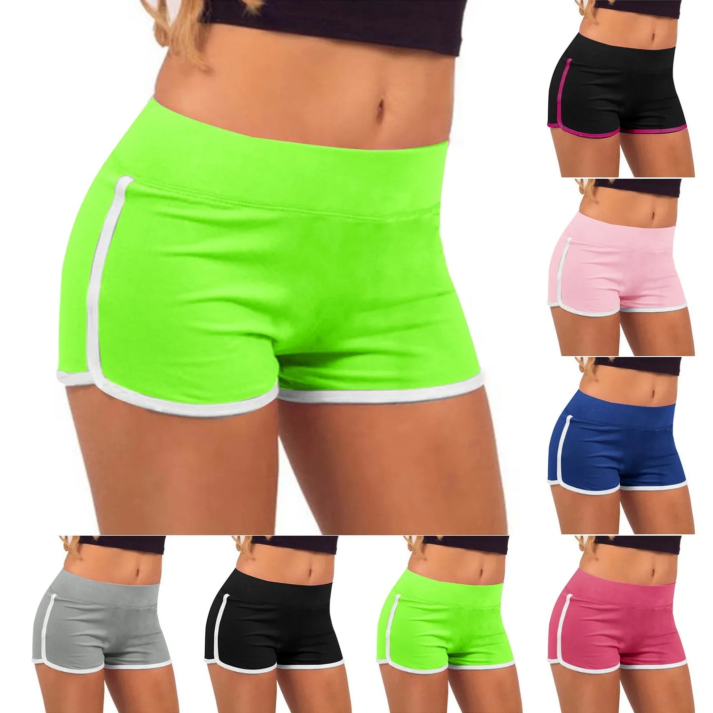 Women Mid Waist  Slim Fit High Stretchy Short