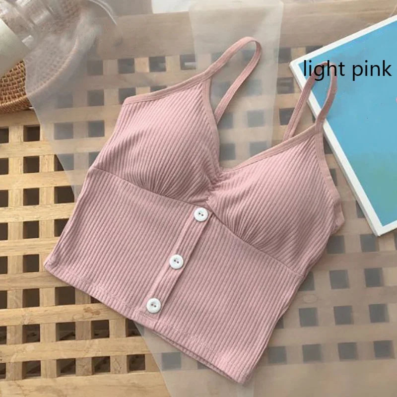 Women Knitted Tank Top Strap Vest