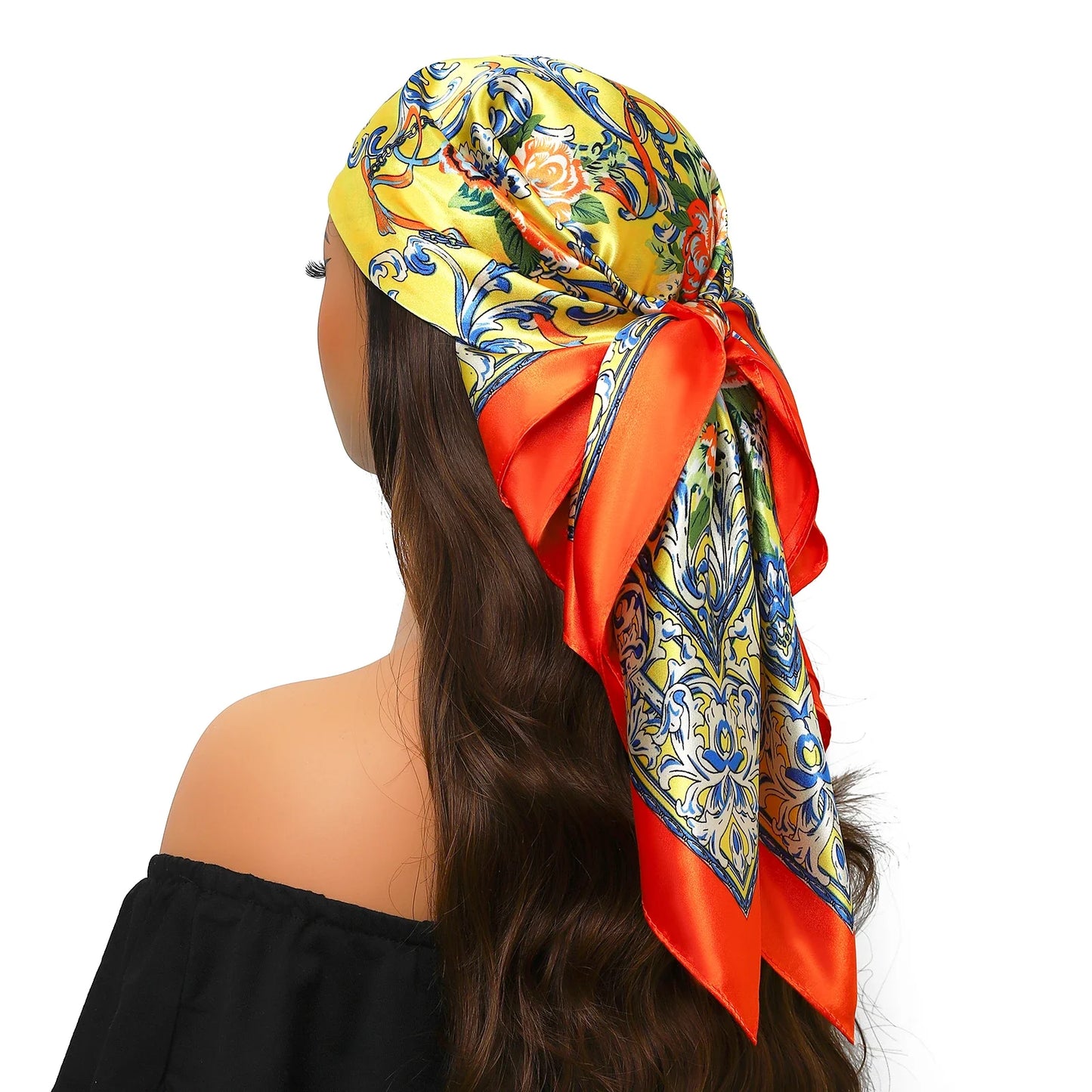 Head Scarf for Women Luxury Brand Satin Bandana
