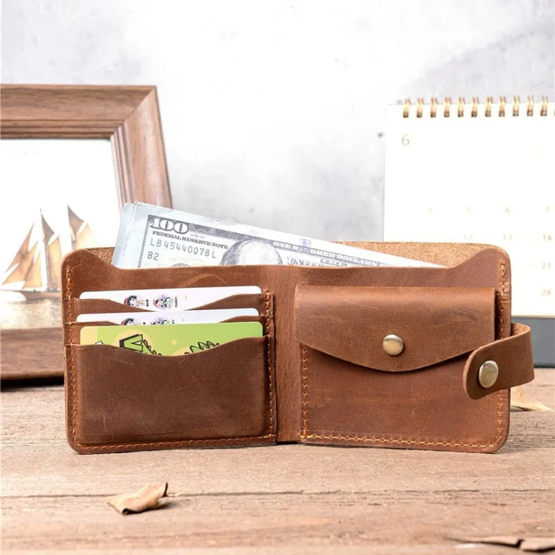 Leather Men's Wallets with Coin Pocket