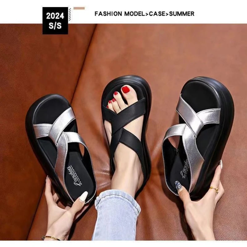 Women's Beach Sandals Thick Bottom Soft Sole Dress Fashionable Outdoor Slippers